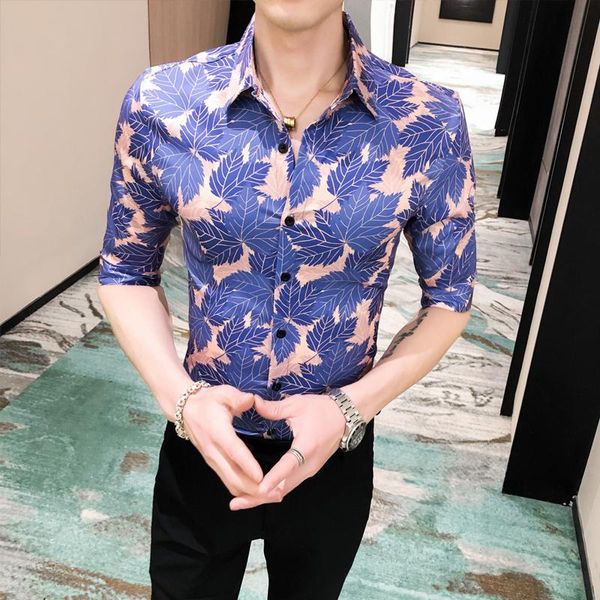 men's shirts society style short sleeve middle sleeve slim shirt male fashion print wild spring new 2020, White;black
men's shirts society style short sleeve middle sleeve slim shirt male fashion print wild spring new 2020, White;black
