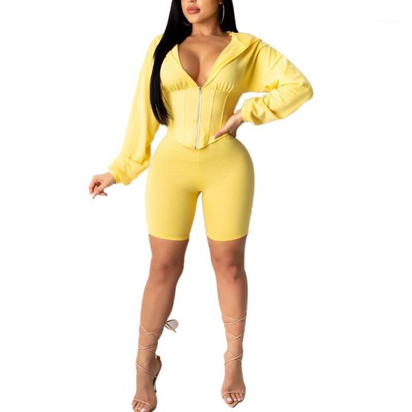 2020 new women sports suit fashion casual long sleeve zipper hooded sweatshirt and shorts 2-piece solid color outfit clothes1, Gray
2020 new women sports suit fashion casual long sleeve zipper hooded sweatshirt and shorts 2-piece solid color outfit clothes1, Gray