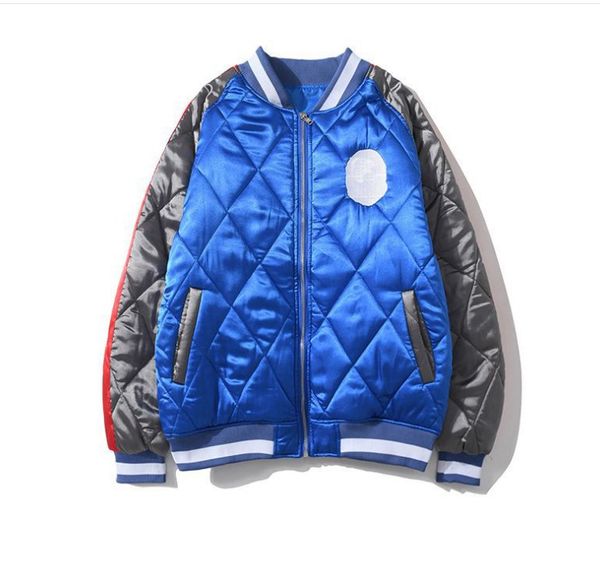 fashion men's jacket yokosuka silk rhombic embroidery baseball uniform 2020 winter stand-up collar men and women cotton cost cotton jac, Black;brown 
fashion men's jacket yokosuka silk rhombic embroidery baseball uniform 2020 winter stand-up collar men and women cotton cost cotton jac, Black;brown