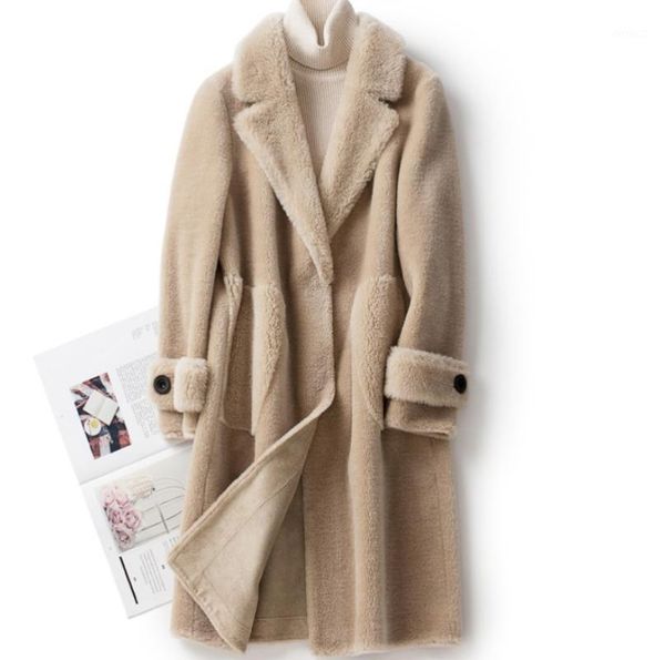 women's fur & faux natuarl sheep coat women real wool jacket fashion shearing overcoat plus size f1281, Black
women's fur & faux natuarl sheep coat women real wool jacket fashion shearing overcoat plus size f1281, Black
