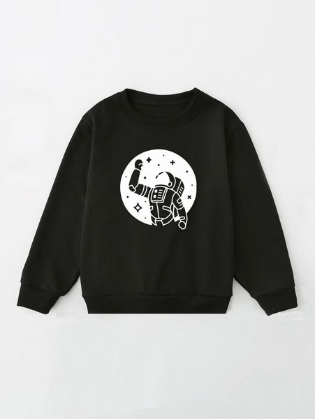 1pc astronaut print pullover a1or#, White;black
1pc astronaut print pullover a1or#, White;black