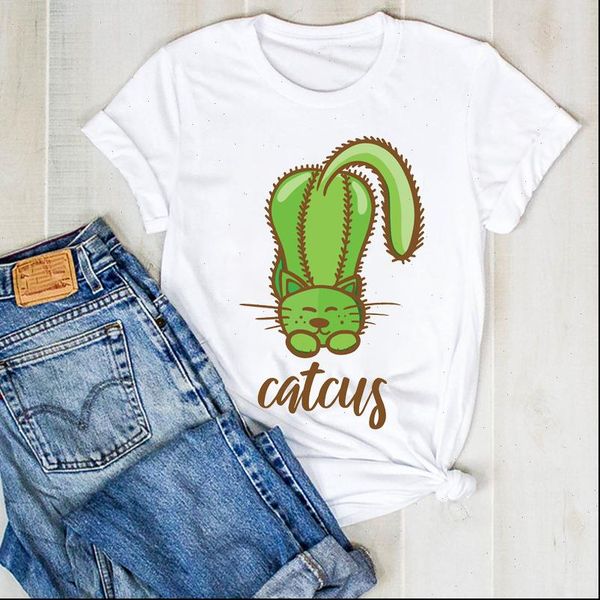women lady cat 90s cartoon summer cactus ladies t tee tshirt womens female shirt clothes graphic clothing t shirt, White
women lady cat 90s cartoon summer cactus ladies t tee tshirt womens female shirt clothes graphic clothing t shirt, White