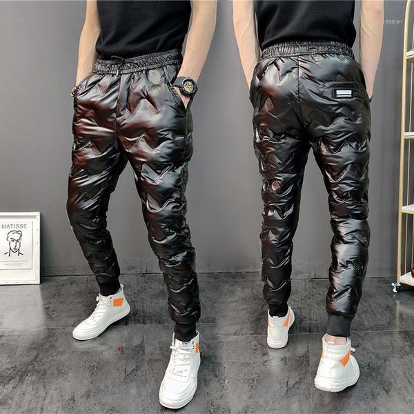 men's pants winter white duck down warm trousers thick causal pencil slim pant waterproof cold-resistant trouser1, Black
men's pants winter white duck down warm trousers thick causal pencil slim pant waterproof cold-resistant trouser1, Black