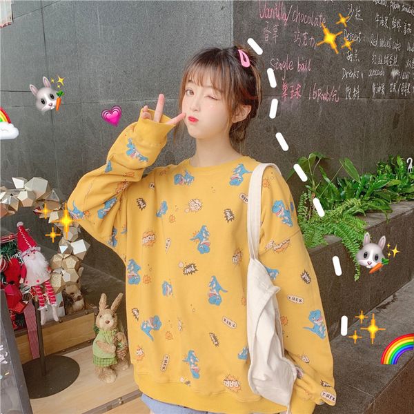 dinosaur print long-sleeved hoodie harajuku kawaii o-neck loose women sweatshirt kpop large size female moletom feminino pullove, Black
dinosaur print long-sleeved hoodie harajuku kawaii o-neck loose women sweatshirt kpop large size female moletom feminino pullove, Black