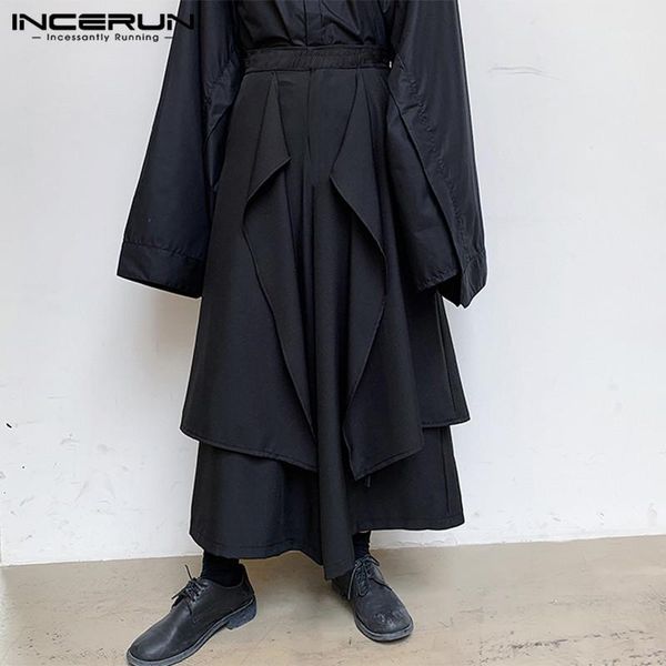 incerun fashion men wide leg pants punk joggers solid elastic waist irregular skirts trousers men streetwear loose pantalon 20201, Black
incerun fashion men wide leg pants punk joggers solid elastic waist irregular skirts trousers men streetwear loose pantalon 20201, Black