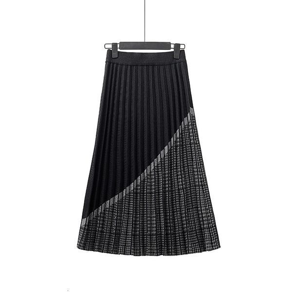 2021 new luxury houndstooth long knit women pleated autumn winter thick warm a line chic knitted sweater skirt femme t480, Black
2021 new luxury houndstooth long knit women pleated autumn winter thick warm a line chic knitted sweater skirt femme t480, Black