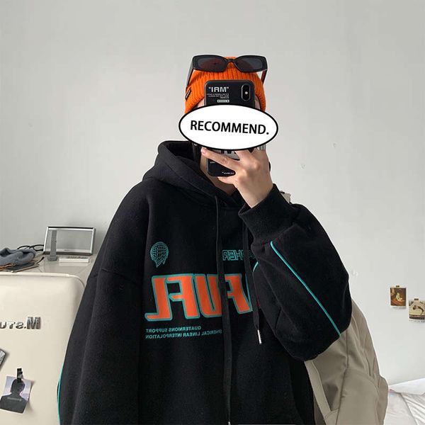 8jhy6kmen's sweater autumn and winter plush coat korean fashion loose harajuku ins hoodie, Black
8jhy6kmen's sweater autumn and winter plush coat korean fashion loose harajuku ins hoodie, Black