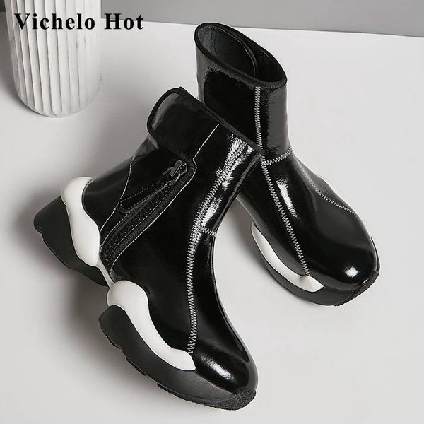 boots vichelo arrival sports real cow leather mixed colors round toe thick med heel hook loop energy ankle l9f9, Black
boots vichelo arrival sports real cow leather mixed colors round toe thick med heel hook loop energy ankle l9f9, Black