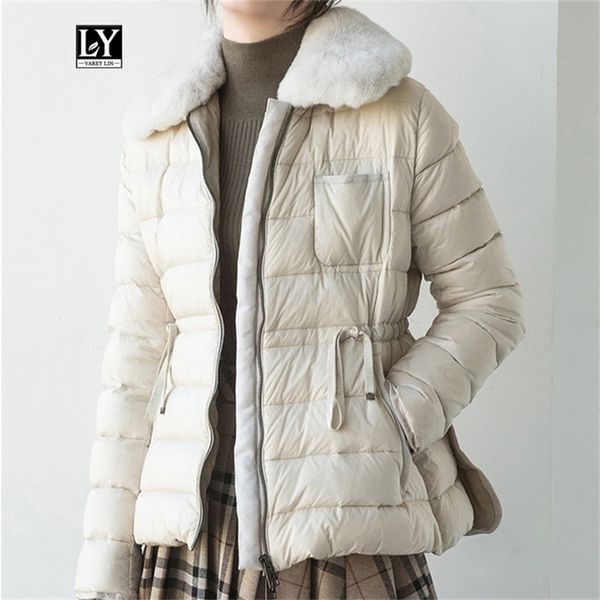 ly varey lin winter women ultra light 90% white duck down parka warm large real rabbit's hair fur down jacket sash tie up coats 201209, Black
ly varey lin winter women ultra light 90% white duck down parka warm large real rabbit's hair fur down jacket sash tie up coats 201209, Black