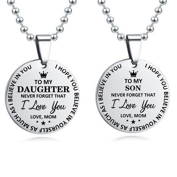 chains stainless steel mom to my son daughter pendant necklace dad birthday gift family jewelry, Silver
chains stainless steel mom to my son daughter pendant necklace dad birthday gift family jewelry, Silver