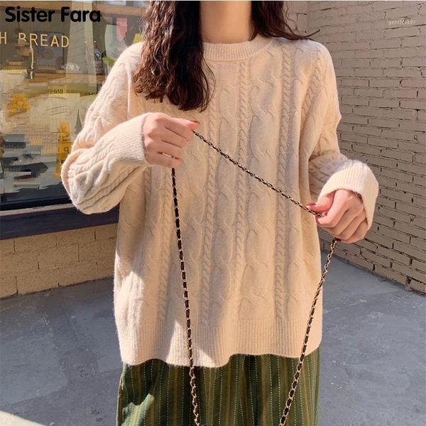 women's sweaters sister fara spring autumn woman's o-neck sweater twist loose hedging solid color fashion all-match office knitted, White;black
women's sweaters sister fara spring autumn woman's o-neck sweater twist loose hedging solid color fashion all-match office knitted, White;black