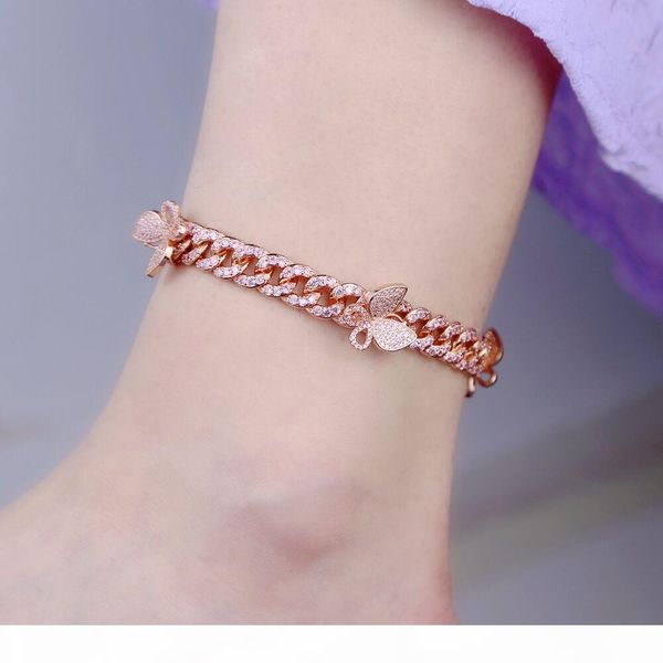new arrived ankle chain women gold silver rosegold cuban link iced out cz pink butterfly anklets chain set jewelry, Red;blue
new arrived ankle chain women gold silver rosegold cuban link iced out cz pink butterfly anklets chain set jewelry, Red;blue