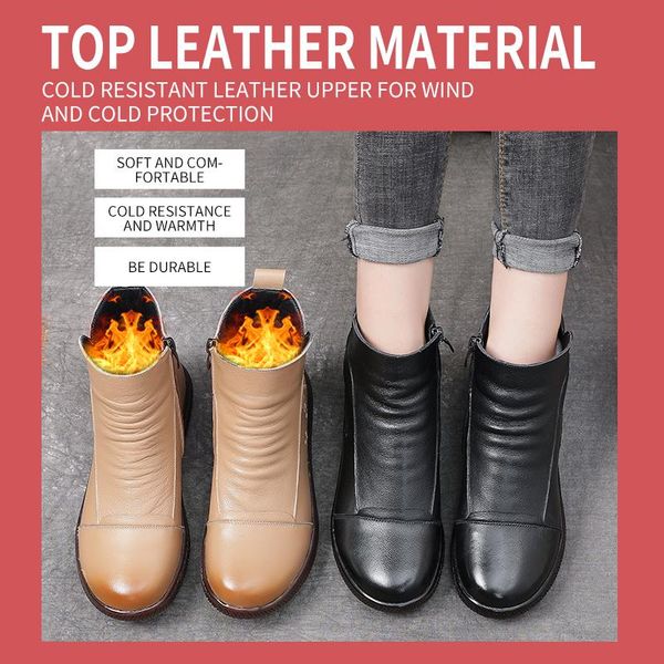 autumn and winter leather ankle boots women 2020 new retro style embroidered soft bottom comfortable warm flat women's boots, Black
autumn and winter leather ankle boots women 2020 new retro style embroidered soft bottom comfortable warm flat women's boots, Black