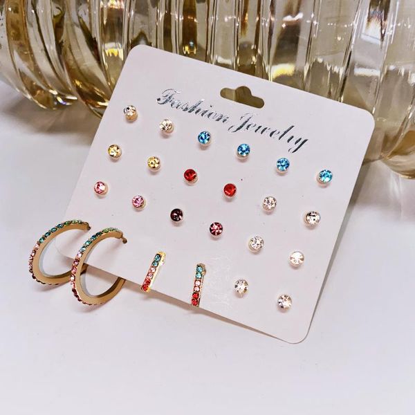 stud 12 pairs/set fashion colorful zircon earrings set for women piercing jewelry creative simple bijouteria arete, Golden;silver
stud 12 pairs/set fashion colorful zircon earrings set for women piercing jewelry creative simple bijouteria arete, Golden;silver