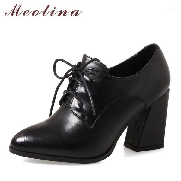 meotina genuine leather shoes women pumps high heels lace up ladies shoes black spring suede thick high heels large size 33-431
meotina genuine leather shoes women pumps high heels lace up ladies shoes black spring suede thick high heels large size 33-431