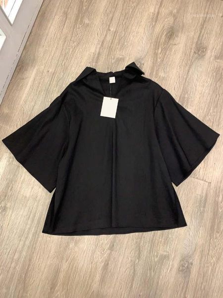 women shirt 2020 summer pullover five-point sleeve v-neck loose blouse black shirt1, White
women shirt 2020 summer pullover five-point sleeve v-neck loose blouse black shirt1, White