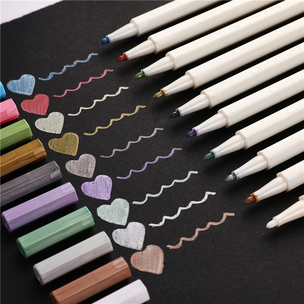 

10pcs/lot 10 color Chalk Pen Lapices kawaii pen Photo album Marker metallic gel pens stylo effacable Papeterie Stationery 04367
