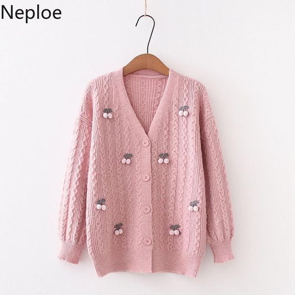 neploe sweaters for women 2020 fall winter clothes 3d cherry loose knitted cardigan fashion v-neck ovsized outwear sueter coat, White
neploe sweaters for women 2020 fall winter clothes 3d cherry loose knitted cardigan fashion v-neck ovsized outwear sueter coat, White