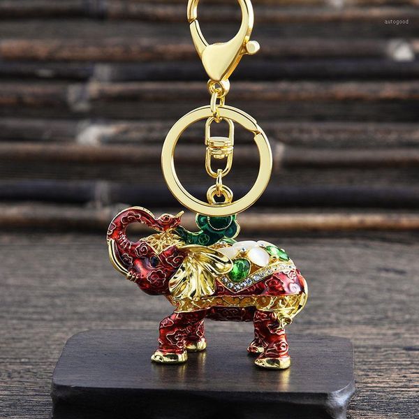 keychains creative stereo elephant car keychain pendant small gift1, Silver