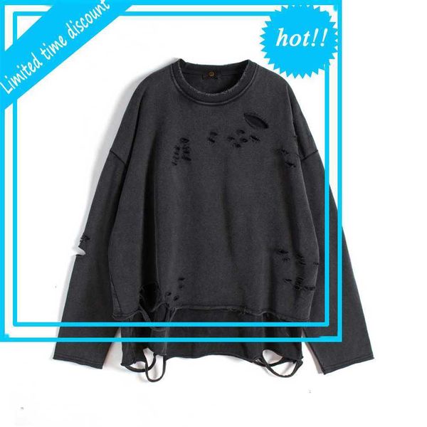 distressed sweatshirt hip hop oversize pullover ripped raglan autumn streetwear, Black
distressed sweatshirt hip hop oversize pullover ripped raglan autumn streetwear, Black