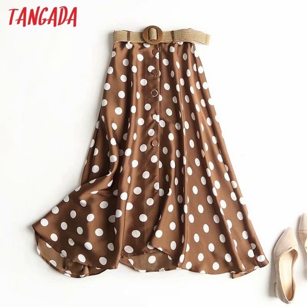 tangada women dots pleated midi skirt with belt vintage side zipper office ladies elegant chic mid calf skirts 4c10 t200712, Black
tangada women dots pleated midi skirt with belt vintage side zipper office ladies elegant chic mid calf skirts 4c10 t200712, Black