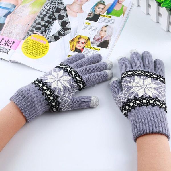five fingers gloves miya mona warm winter screen sense wool knitted wrist snowflake full finger mittens for women men, Blue;gray
five fingers gloves miya mona warm winter screen sense wool knitted wrist snowflake full finger mittens for women men, Blue;gray