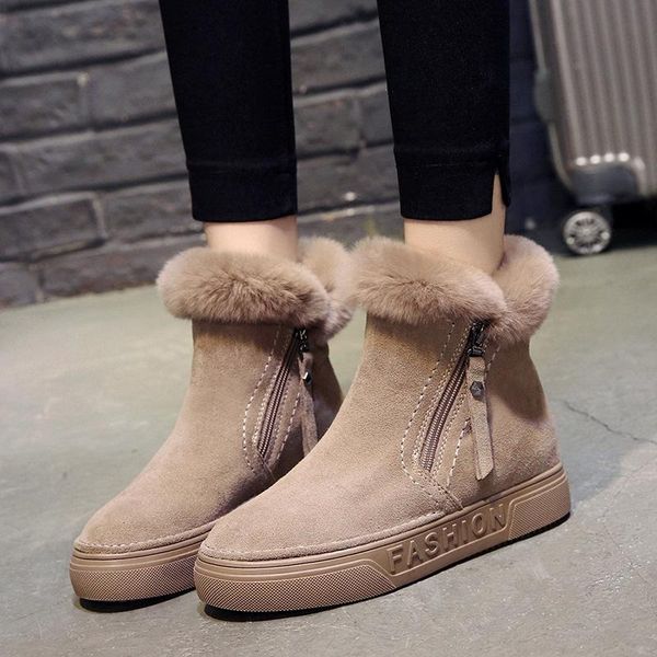 flat zipper nubuck woman winter boots fashion snow ankle boots for women shoes short plush sewing solid shoe, Black
flat zipper nubuck woman winter boots fashion snow ankle boots for women shoes short plush sewing solid shoe, Black