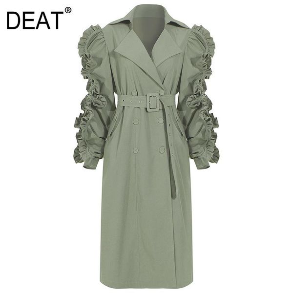 women's trench coats deat turn-down collar ruffles patchwork full sleeves shoulder high waist double breasted belt female windbreaker w, Tan;black
women's trench coats deat turn-down collar ruffles patchwork full sleeves shoulder high waist double breasted belt female windbreaker w, Tan;black