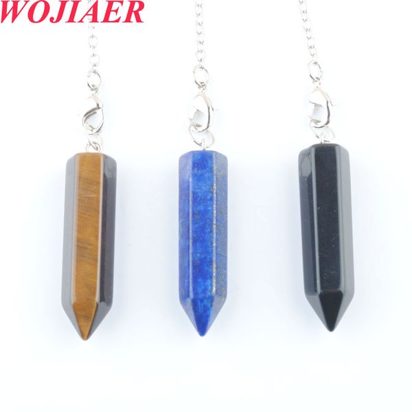 wojiaer reiki healing pendulum natural quartz pendants hexagonal column prism reiki stone amulet chains charm jewelry dbo926, Silver
wojiaer reiki healing pendulum natural quartz pendants hexagonal column prism reiki stone amulet chains charm jewelry dbo926, Silver