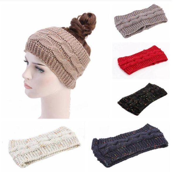 

knitted crochet headbands women winter sports hairband knitting headbands turban yoga headband earuffs cap party favor gift, Silver