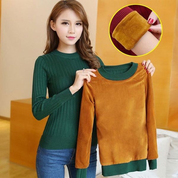 2020 autumn winter new sweater women with velvet thickened pullover short versatile long-sleeved slim knit warm bottom dress, White;black
2020 autumn winter new sweater women with velvet thickened pullover short versatile long-sleeved slim knit warm bottom dress, White;black