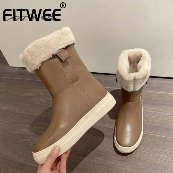 fitwee new women snow boots real leather warm plush fur winter shoes woman mid calf boots fashion short boot women size 34-40, Black
fitwee new women snow boots real leather warm plush fur winter shoes woman mid calf boots fashion short boot women size 34-40, Black