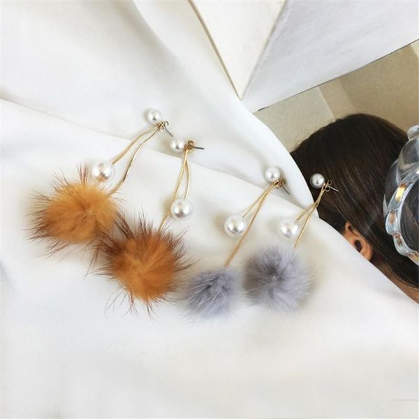 fashion artificial mink hair ball pearl dangle earrings for women cute white pompom earring girl nice gifts wholesale, Silver
fashion artificial mink hair ball pearl dangle earrings for women cute white pompom earring girl nice gifts wholesale, Silver