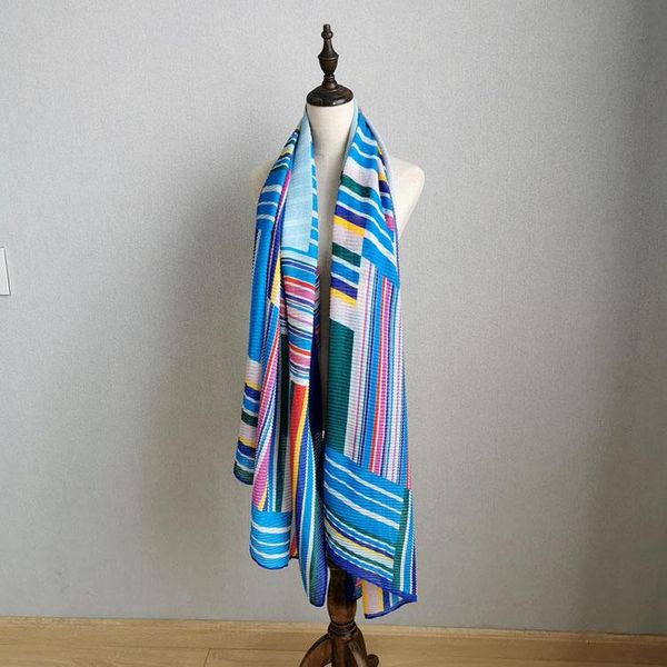 scarves selling miyake fold fashion color stripes autumn and winter shawl scarf dual purpose soft silk in stock, Blue;gray
scarves selling miyake fold fashion color stripes autumn and winter shawl scarf dual purpose soft silk in stock, Blue;gray