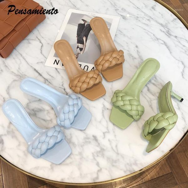 slippers 2021 summer fashion weave women solid square toe outdoor beach female mules high heels ladies slides sandals1, Black
slippers 2021 summer fashion weave women solid square toe outdoor beach female mules high heels ladies slides sandals1, Black