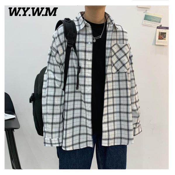 men's casual shirts wywm men blouse spring 2021 printed oversized long sleeve shirt plaid single breasted vintage letter print clothes, White;black
men's casual shirts wywm men blouse spring 2021 printed oversized long sleeve shirt plaid single breasted vintage letter print clothes, White;black
