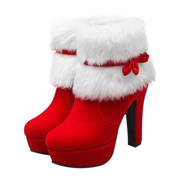 fashionable festive heels christmas winter suede high-heeled boots platform short plush bow side zipper women boots -wt, Black
fashionable festive heels christmas winter suede high-heeled boots platform short plush bow side zipper women boots -wt, Black