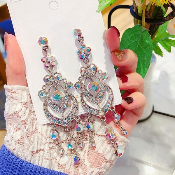 mengjiqiao new vintage luxury flower crystal long drop earrings for women temperament mujer moda statement pendientes jewelry, Silver
mengjiqiao new vintage luxury flower crystal long drop earrings for women temperament mujer moda statement pendientes jewelry, Silver