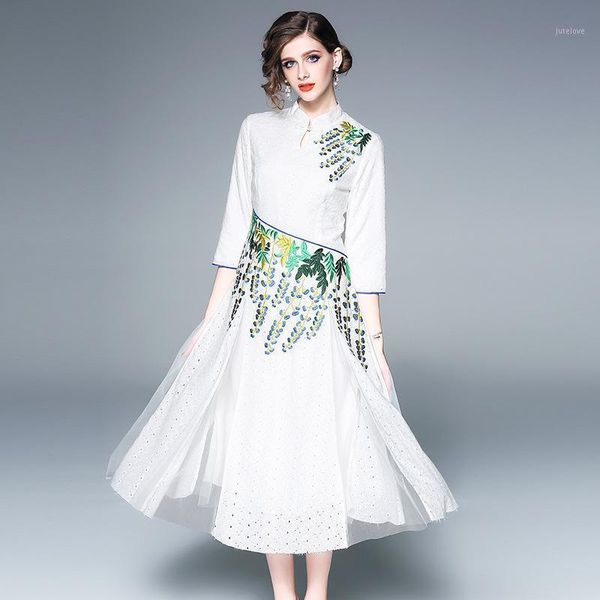 dress women spring summer fashion chinese style stand collar vintage embroidery lace white improved cheongsam dress midi s-xxl1, Black;gray
dress women spring summer fashion chinese style stand collar vintage embroidery lace white improved cheongsam dress midi s-xxl1, Black;gray