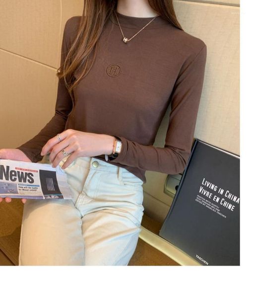 autumn and winter plush bottomed shirt half high neck long sleeve t-shirt 2020 casual solid color slim elastic women's pullover1, White
autumn and winter plush bottomed shirt half high neck long sleeve t-shirt 2020 casual solid color slim elastic women's pullover1, White