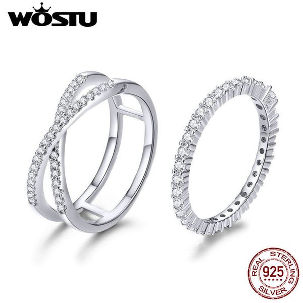 wostu authentic 100% 925 sterling silver loving double rings for women engagement wedding minimalism silver jewelry gift cqr463 201006, Golden;silver
wostu authentic 100% 925 sterling silver loving double rings for women engagement wedding minimalism silver jewelry gift cqr463 201006, Golden;silver