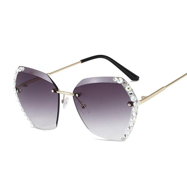 vintage luxury polygon sunglasses women brand designer rimless sun glasses female diamond cutting lens gradient, White;black
vintage luxury polygon sunglasses women brand designer rimless sun glasses female diamond cutting lens gradient, White;black