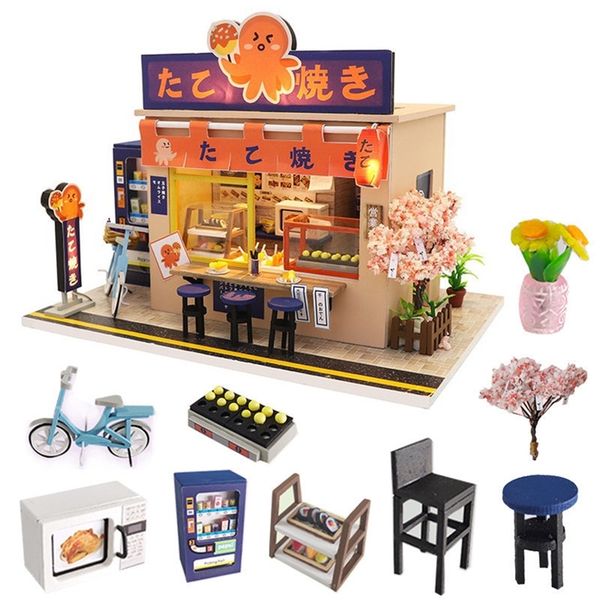 japanese style snack bar wooden doll miniaturas with furniture diy house home dollhouse toys for children christmas y200704
japanese style snack bar wooden doll miniaturas with furniture diy house home dollhouse toys for children christmas y200704