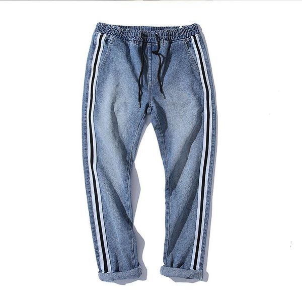 men's jeans wholesale 2021 waist belt teenagers denim harem pants nine minutes student korean loose striped, Blue
men's jeans wholesale 2021 waist belt teenagers denim harem pants nine minutes student korean loose striped, Blue