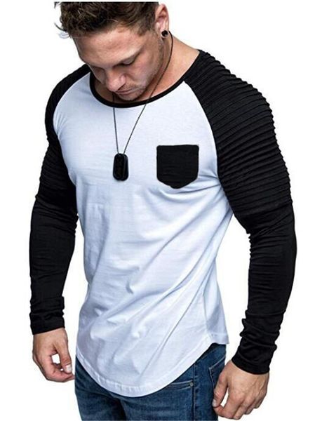 stacked panelled tshirts for mens long sleeve crew neck slim fit tees homme autumn casual clothes, White;black
stacked panelled tshirts for mens long sleeve crew neck slim fit tees homme autumn casual clothes, White;black