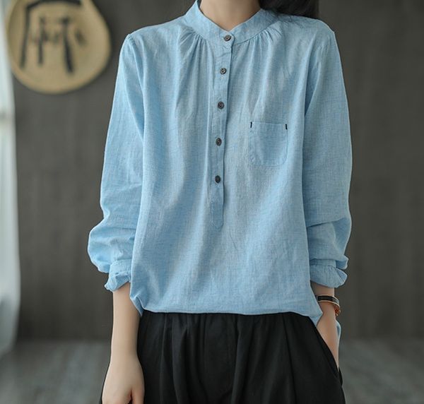 autumn new linen knot pocket small stand neck t-shirt loose long sleeve women's coat t-shirt 8534 1iuzi, White
autumn new linen knot pocket small stand neck t-shirt loose long sleeve women's coat t-shirt 8534 1iuzi, White