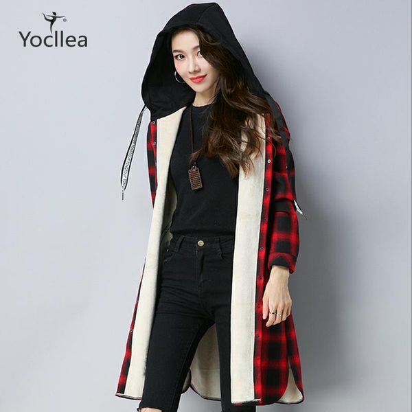 women's trench coats winter coat korean wear thickened velvet hooded shirt outwear large size loose plaid warm, Tan;black
women's trench coats winter coat korean wear thickened velvet hooded shirt outwear large size loose plaid warm, Tan;black