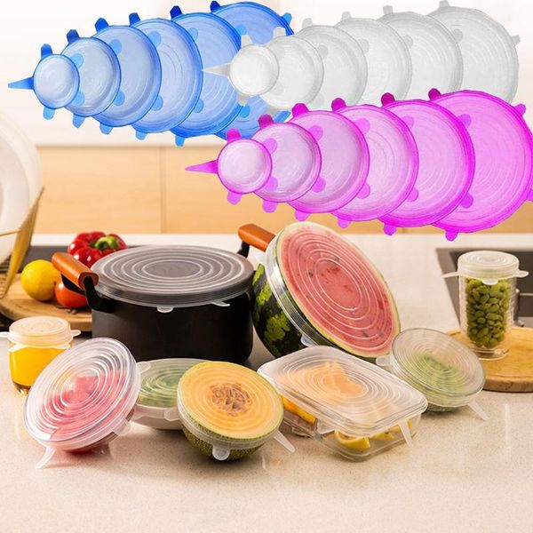 6 pcs reusable food packaging cover silicon food fresh-keep sealing cap vacuum stretch silicone lids kitchen silicone cover
6 pcs reusable food packaging cover silicon food fresh-keep sealing cap vacuum stretch silicone lids kitchen silicone cover