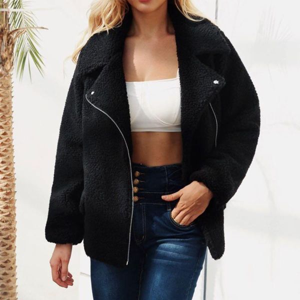 faux wool keep warm outwear long sleeve fashion casual solid home women winter jacket office turn-down collar daily front zipper1, Black;brown
faux wool keep warm outwear long sleeve fashion casual solid home women winter jacket office turn-down collar daily front zipper1, Black;brown