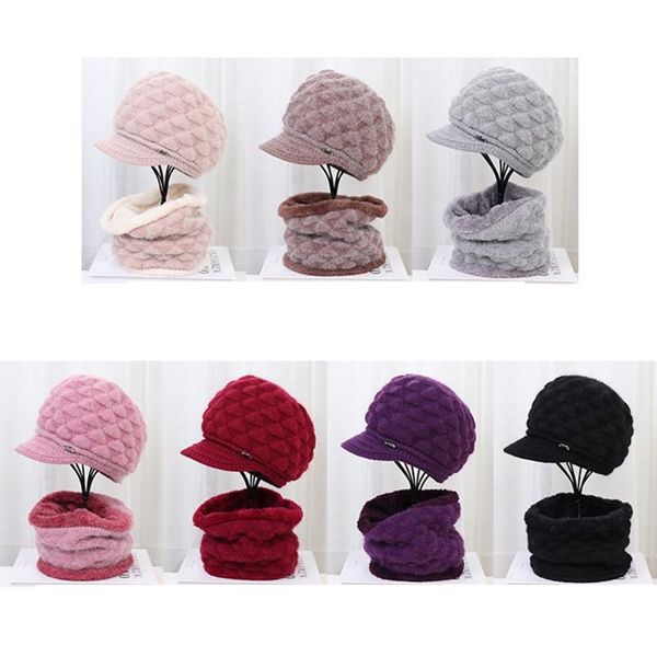 women winter 2 piece set visor brim chunky knit beanie hat with circle scarf thicken plush lining skullies baseball cap stretch, Blue;gray
women winter 2 piece set visor brim chunky knit beanie hat with circle scarf thicken plush lining skullies baseball cap stretch, Blue;gray